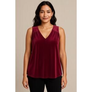 Old Navy Red Wine Velvet Styled Tank Top Sixe XL
